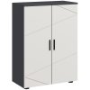kleankin Small Bathroom Cabinet, Bathroom Storage Cabinet with 2-Doors Cupboard, 2 Adjustable Shelves and Soft Close Mechanism, Grey