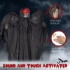 HOMCOM 195cm Winged Grim Reaper Outdoor Halloween Decoration, Halloween Animatronic with Sound Activated, Light Up Eyes, Sound Effects, Animated Prop for Haunted House
