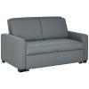 HOMCOM 2 Seater Pull Out Sofa Bed, Fabric Click Clack Sofa Bed with Wood Legs, Convertible Sleeper Couch for Living Room, Guest Room, Grey