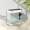 PawHut 17L Fish Tank, Glass Aquarium with Filter System, LED Light, Water Pump, Fish Tank Starter Kits for Betta, Goldfish, Shrimps, White