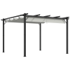 Outsunny 3 x 3(m) Aluminium Pergola Canopy Gazebo Awning Outdoor Garden Sun Shade Shelter Marquee Party BBQ, Light Grey