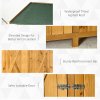 Outsunny Small Shed, Wooden Garden Shed with Flexible Table, Hooks and Ground Nails, Lockable Tool Shed with Asphalt Roof, 140 x 75 x 157cm, Natural