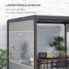 Outsunny 2 Pack Pergola Gazebo Side Panels with Large Window, for 3(m) Long Garden Pergola, 3x2m Gazebo Side Curtains Replacement, Grey