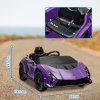 AIYAPLAY 12V Lamborghini Autentica Licensed Kids Electric Car with Butterfly Doors, Ride on Car with Remote Control, 4 Suspension Wheels, Soft Start, LED Lights, Music, Horn, Purple