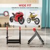 HOMCOM Foldable Motorcycle Wheel Balancer Truing Stand with Spoke Wrench, Steel Bike Tyre Rim Balancing Stand with Aluminium Shaft, Fits Wheels up to 23