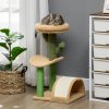 PawHut Cat Tree, 72cm Cat Scratching Post with Bed, Kitty Activity Centre, Cat Climbing Tower with Ball Toy Curved Scratching Pad, Brown