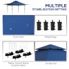 Outsunny 3 x 3(m) Pop Up Gazebo with Extend Dual Awnings, 1 Person Easy up Marquee Party Tent with 1-Button Push, Double Roof, Wheeled Bag, Sandbags, Height Adjustable Instant Shelter, Blue