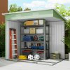 Outsunny 7 x 4ft Outdoor Garden Metal Storage Shed, Tool Storage Box for Backyard, Patio and Lawn, Light Green