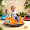 AIYAPLAY Angry Bird Licensed 12V Kids Bumper Car, 360 Rotation Waltzer Car with Joysticks, Remote Control, Music USB LED Lights, for 3-5 Years Old - Orange