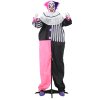 HOMCOM 173cm Laughing Clown Outdoor Halloween Decoration, Animated Halloween Prop with Light Up Eyes, Sound Effects, Sound Activated for Haunted House