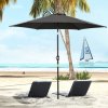 Outsunny 2.6M Garden Parasol Umbrella with Tilt and Crank, Outdoor Sun Parasol Sunshade Shelter with Aluminium Frame, Black