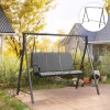 Outsunny Metal Porch Swing Stand, Heavy Duty Swing Frame, Hanging Chair Stand Only, 240kg Weight Capacity for Garden, Patio, Lawn, Playground, Black