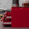 DURHAND 2 Drawer Tool Chest, Lockable Metal Tool Box with Ball Bearing Runners, Portable Toolbox, 460mm x 240mm x 220mm, Red