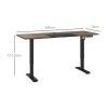 Vinsetto Electric Standing Desk, 140 x 70cm Height Adjustable Sit Stand Desk with 4 Memory Smart Panel, Stand Up Desk for Home Office, Black and Teak