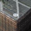 Outsunny PE Rattan Coffee Table, Rectangular Outdoor Coffee Table with Tempered Glass Top, 70 KG Capacity for Garden, Balcony, Terrace, Patio, Mixed Brown