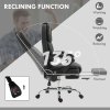 Vinsetto Office Chair with 6-point Vibration Massage and Heat, PU Leather High Back Recliner Desk Chair with Adjustable Height, Armrest, Footrest for Home, Black