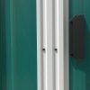 Outsunny 7 x 5FT Galvanised Metal Garden Shed with Foundation, Lean to Shed, Tool Storage House with Sliding Doors, 2 Vents, Adjustable Shelves and Hooks, Green