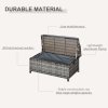 Outsunny PE Rattan Outdoor Storage Bench, Aluminium Garden Bench with Storage Underneath w/ Zipped Inner Lining, Rods for Deck, Mixed Grey