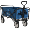 Outsunny 90L Festival Trolley on Wheels, Folding Camping Trolley Cart with Adjustable Handle, Portable for Outdoor, Garden, Shopping, Fishing, Navy Blue