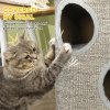 PawHut Cat Barrel Kitten Tree Tower for Indoor Cats, Cat Climbing Frame, Covered in Sisal, Cosy Platform - Light Grey