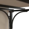 Outsunny 3 x 3(m) Garden Pergola, Outdoor Pergola Gazebo with Adjustable Canopy, Sun Shade Patio Canopy Shelter, Beige
