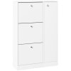 HOMCOM Shoe Cabinet with 3 Flip Drawers, Narrow Shoe Storage Cabinet with 5-tier Cupboard and Adjustable Dividers for Hallway, Entryway, White