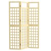 Outsunny 3-Panel Garden Privacy Screen, Freestanding Foldable Wooden Outdoor Divider/Trellis, Decorative Privacy Screen for Garden Patio Pool, 120 x 170 cm, Natural Wood Finish