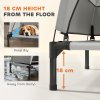 PawHut Elevated Dog Bed with Removable Canopy, Portable Cooling Raised Pet Cot with Breathable Mesh, Storage Bag, for Indoor Outdoor Use, for Small Medium Dogs, 76 x 61 x 60 cm, Light Grey