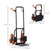 DURHAND Steel Folding Hand Truck, Heavy Duty Foldable Trolley on Wheels, Multi-Purpose Sack Truck Moving Trolley, 120kg, Orange