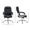 HOMCOM Office Chair Computer Chair Executive Office Chair with Height Adjustable, Comfortable Desk Chair for Home Office Fabric Black