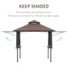 Outsunny 2.4 x 1.5 m (8' x 5') Grill Gazebo Canopy with Extendable Side Awnings, Outdoor BBQ Gazebo Shelter with 2 Side Shelves for Garden, Patio, Barbecue, Picnic, Coffee