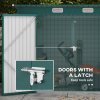 Outsunny 8 x 4FT Garden Shed, Galvanised Metal Shed, Easy to Assemble, Outdoor Tool Storage Shed with Pent Roof, Lockable Door and 2 Vents, Green