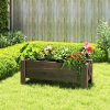 Outsunny 58L Garden Raised Bed Planter Grow Containers for Outdoor Patio Plant Flower Vegetable Pot Fir Wood, 100 x 36.5 x 36 cm, Carbonized Colour