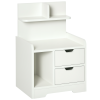HOMCOM Bedside Table, Small Bedside Cabinet with 2 Drawers and Storage Shelves, Accent Table for Living Room, Bedroom, White