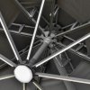 Outsunny 3(m) Cantilever Roma Parasol with LED Solar Lights, Crank & Tilt, Aluminium Frame, Cross Base and Adjustable Canopy 360 Degrees Rotating Sun Umbrella with 2-Tier Shade, Grey