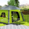 Outsunny Inflatable Camping Tent w/ Hand Pump, Easy Setup 1/2 Person Blow Up Tent Waterproof 190T Taffeta w/ Mesh Windows, Doors and Carry Bag, Green