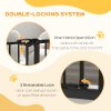 PawHut Dog Gate Stair Gate Pressure Fit Pets Barrier Auto Close for Doorway Hallway, 74-94cm Wide Adjustable, Black