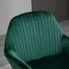 HOMCOM Modern Accent Chair, Velvet-Feel Fabric Upholstered Armchair with Metal Base for Living Room, Green