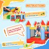 Outsunny Kids Bouncy Castle House Inflatable Trampoline Slide Water Pool Basket 4 in 1 with Blower Basketball Hoop for Kids Age 3-8 Castle Design 2.8 x 2.6 x 2.1m