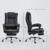 Vinsetto Office Chair, Microfibre Reclining Computer Desk Chair with Footrest and Adjustable Height, Swivel Wheels for Home Office, Black