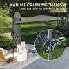 Outsunny 3(m) Cantilever Garden Parasol with Solar Powered Lights, Fibreglass Ribs, Crank Handle & Cross Base, UPF 50+, 360 Rotation, Overhanging Patio Umbrella for Patio Market, Dark Grey
