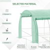 Outsunny 4 x 3 x 2 m Polytunnel Greenhouse with Roll-up Side Walls, Walk-in Grow House Tent with Steel Frame, Reinforced Cover, Zipped Door and 12 Mesh Windows for Garden, Green