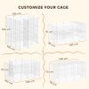 PawHut DIY Pet Playpen Metal Wire Fence Indoor Outdoor Rabbit Small Animals Cage 36 Panel Enclosure White
