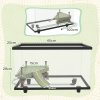 PawHut Turtle Tank, 28L Glass Turtle Aquarium with Basking Platform, Ramp, Easy Drainage, Strip Patch Thermometer, for Small Turtles, 45 x 25 x 29cm