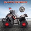 AIYAPLAY 6V Electric Quad Bike for Kids, Kids Electric Car Ride on ATV with Music, Forward Function, for Ages 2-6 Years, Black