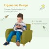 HOMCOM Children's Armchairs Toddler Chair Wood Frame Anti-Slip Legs High Back Bedroom Playroom Furniture Green