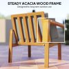 Outsunny 4 Pieces Garden Furniture Set with Cushions, Wooden Garden Sofa Set with 1 Loveseat, 2 Armchairs and 1 Coffee Table, Outdoor Table and Chairs for Conservatory, Balcony, Patio, Teak