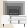 HOMCOM TV Stand Cabinet for Television up to 60 Inches, Modern TV Unit with Storage Shelf and Cable Hole for Living Room Bedroom, White