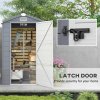 Outsunny 4 x 3ft Plastic Garden Storage Shed with Foundation Kit, Polypropylene Outdoor Storage Tool House with Ventilation Slots and Lockable Door, Grey