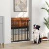 PawHut Dog Gate Wide Stair Gate w/ Door Pressure Fit Pets Barrier for Doorway, Hallway, 76H x 75-85W cm - Black